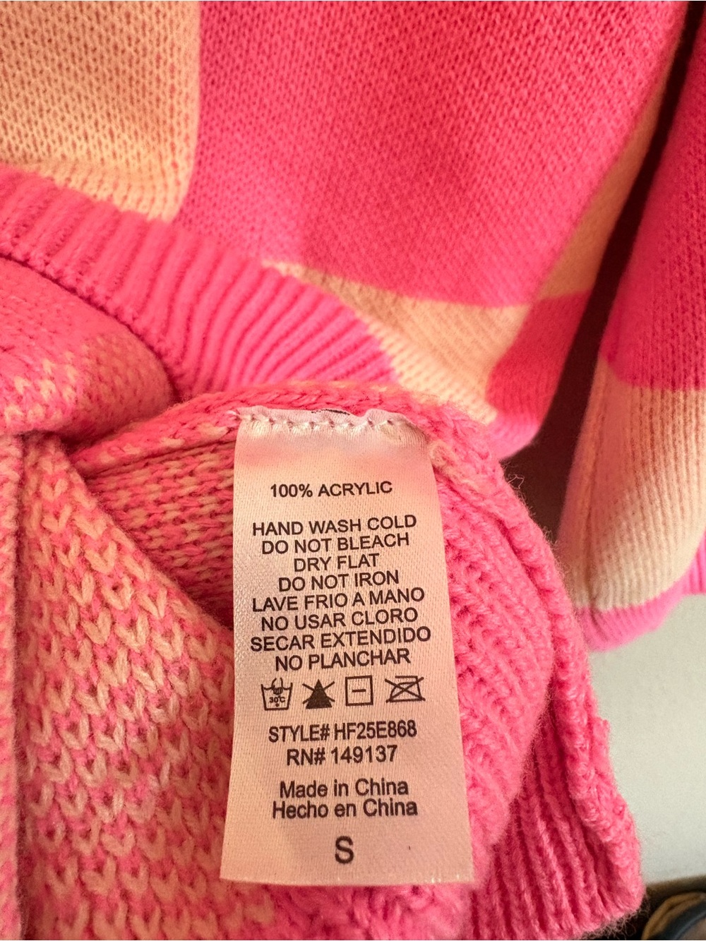 HYFVE Pink and Cream Sweater - Picture 6 of 6